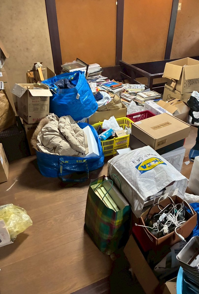 作業前：お部屋の日用品と段ボール（宇治市）