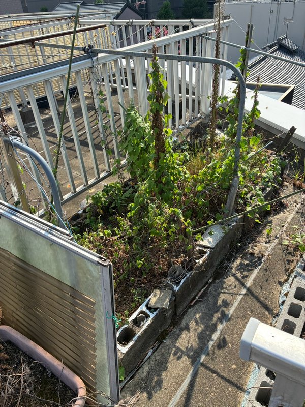 作業前：ブロックで囲った花壇（山科区）